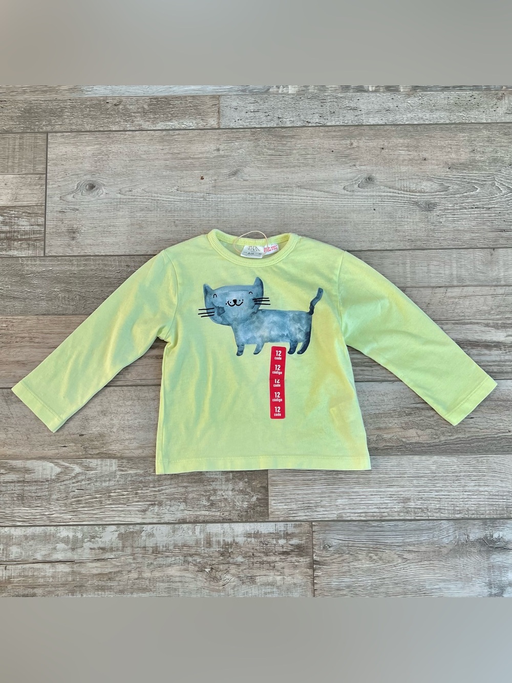 NWOT Zara Girls Cat Shirt Size 9-12 Months